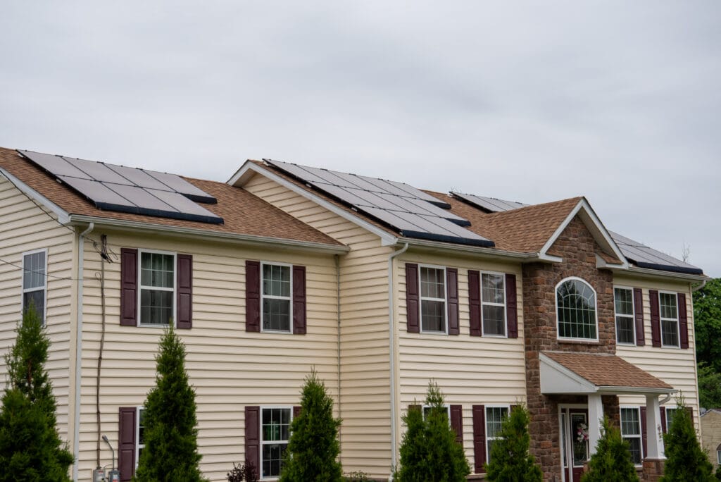 solar panels on a new house