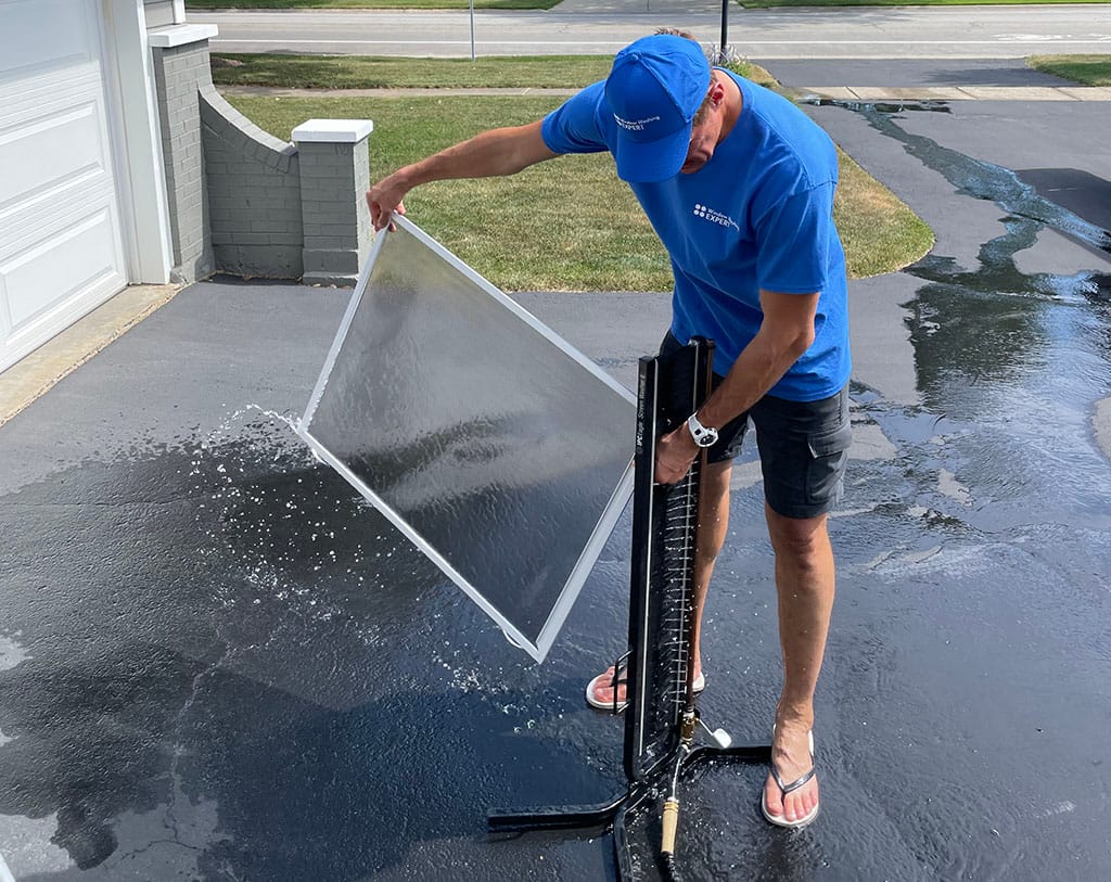 window screen cleaning