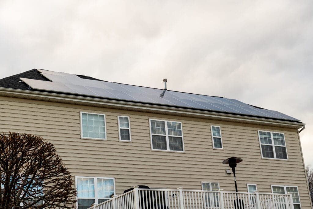 Solar Panels on a roof of a house
