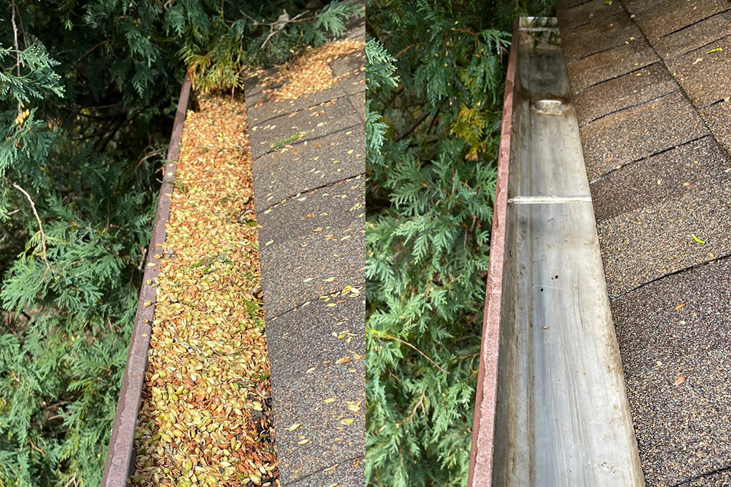 clean and dirty gutter