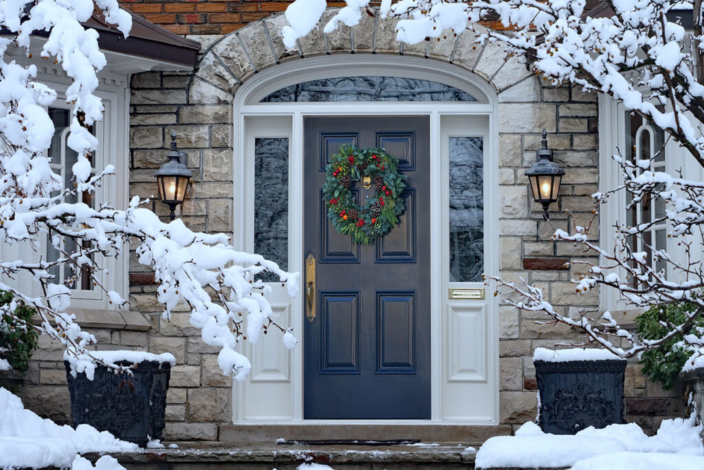 house in the winter 